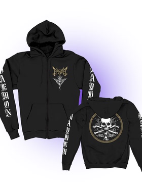 Mayhem挪威乐队暗黑风骷髅金属摇滚美式男女宽松连帽拉链卫衣外套