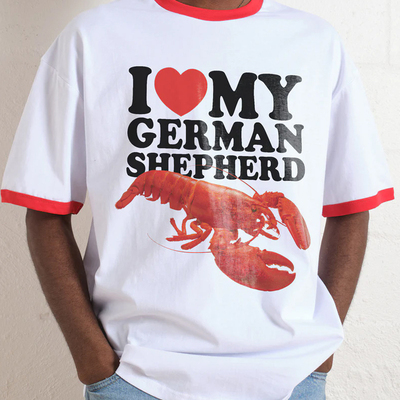 小龙虾crayfish美式宽松男女t恤