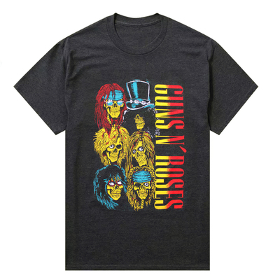 GunsN'Roses枪花乐队骷髅T恤男