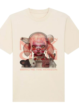 Bring Me The Horizon飞跃地平线摇滚乐队朋克音乐插画女孩棉短袖