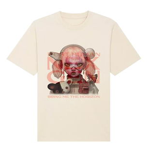 Bring Me The Horizon飞跃地平线摇滚乐队朋克音乐插画女孩棉短袖