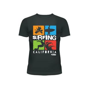 surfing california冲浪加利福尼亚宽松纯棉重磅男女款短袖T恤夏