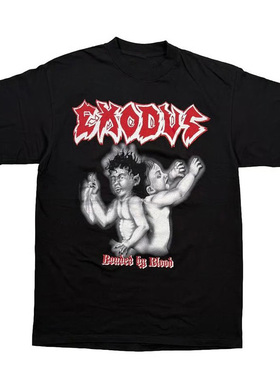 EXODUS离去乐队BONDED BY BLOOD血脉相连主流金属摇滚纯棉短袖T恤