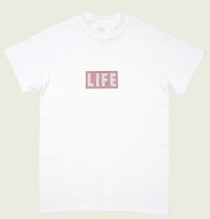 LIFE LOGO RHINESTONE生命标志莱茵石 美式复古简约男女款短袖T恤