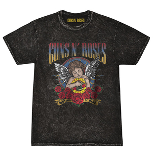 新款Guns N Roses枪花朋克摇滚乐队水洗复古做旧欧美潮牌直喷T恤