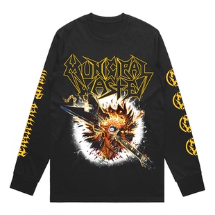 纯棉长袖 WASTE市政废料美式 T恤 黑暗鞭挞金属乐队MUNICIPAL 秋冬季