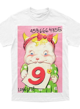 夏季布鲁斯摇滚LongLegs长脚叔叔美式复古图印花休闲短袖纯棉T恤