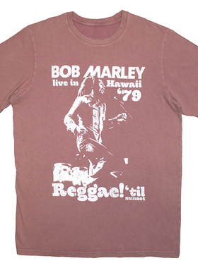 鲍勃·马利Bob Marley唱作歌手雷鬼乐鼻祖水洗做旧欧美男短袖T恤