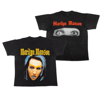 玛丽莲曼森摇滚vintage美式T恤