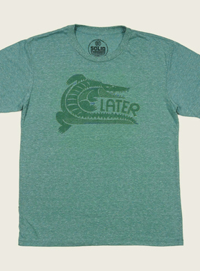 LATER GATOR 鳄鱼印花美式经典美式复古男士复古纯棉宽松短袖T恤