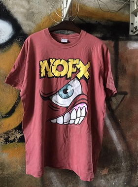 夏季上新NOFX朋克乐队专辑红色黄色绿色宽松直喷男女美式短袖T恤