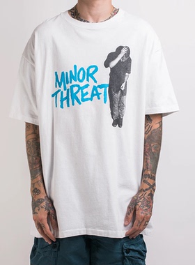 轻微威胁Minor Threat硬核朋克乐队摇滚美式宽松直喷男女T恤短袖