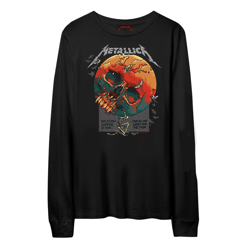 METALLICA长袖摇滚美式复古T恤