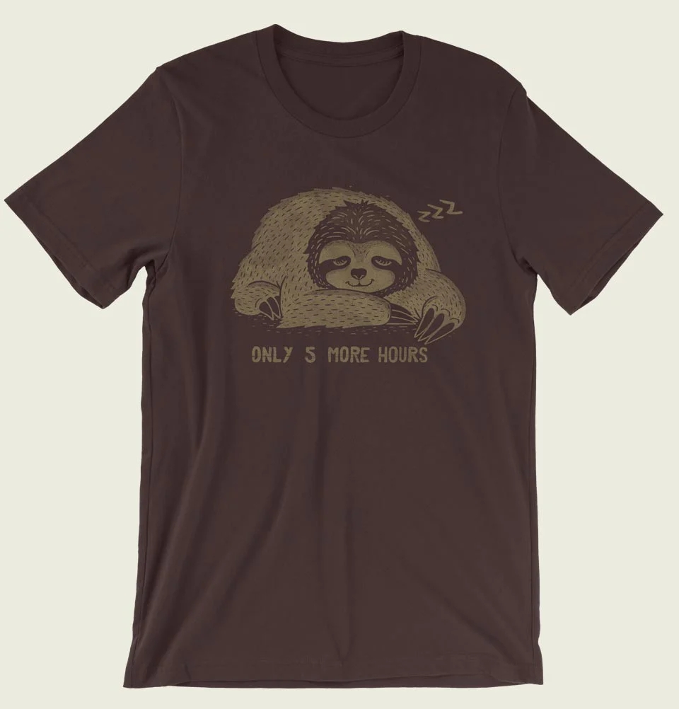 只有5个小时的懒惰短袖美式T恤