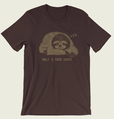 只有5个小时的懒惰短袖美式T恤