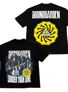 声音花园Soundgarden美国的摇滚乐团音乐男士纯棉宽松直喷短袖T恤
