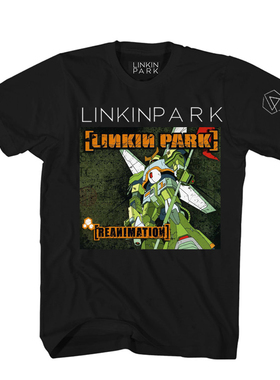 REANIMATION卡通机器人专辑封面LINKIN PARK林肯公园 摇滚短袖T恤
