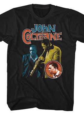 John Coltrane约翰·克特兰 Miles Davis乐队美式复古夏季宽松t恤