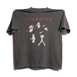 英国梦泡/盯鞋乐队Slowdive慢速潜水艇数码印花轻水洗做旧短袖t恤