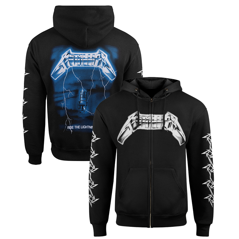 Metallica连帽拉链卫衣外套男士