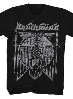 1970年建立Hawkwind英国摇滚乐队 美式复古经典oversize高街T恤