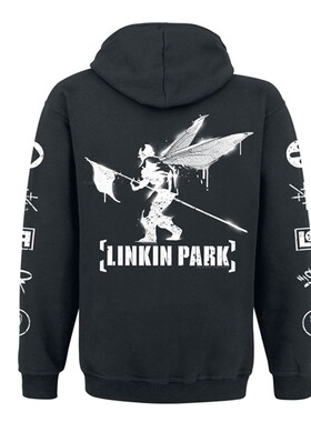 林肯公园Linkin连帽卫衣男宽松秋冬款ins外套男潮牌上衣连帽卫衣