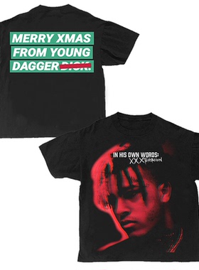 说唱歌手XXXTentacion杰塞·德怀恩·奥弗洛 美式复古oversizeT恤