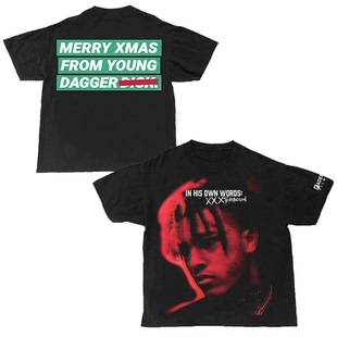 说唱歌手XXXTentacion杰塞·德怀恩·奥弗洛 美式复古oversizeT恤