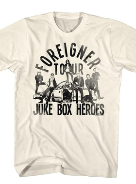 1976年美国Foreigner乐队摇滚朋克民谣摇滚 美式复古休闲短袖T恤