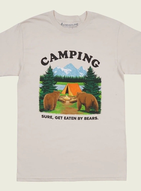CAMPING SURE GET EATEN BY BEARS露营肯定会被熊吃掉复古短袖T恤