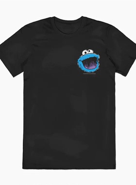 Cookie Monster Face Mini饼干怪兽脸迷你 欧美风高街oversizeT恤