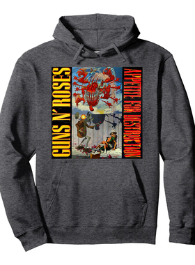 秋季新品Guns N' Roses枪花乐队美式复古高街摇滚朋克连帽卫衣男