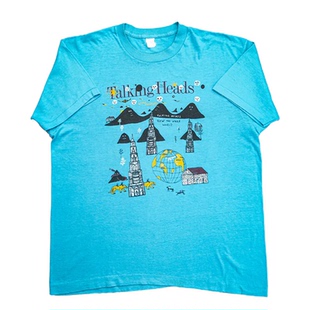 Talking Heads空谈者乐队美式复古oversize朋克男纯棉直喷短袖T恤