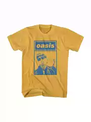 Oasis Oasis Band Rock Music Vintage Casual European and American Trendy Brand Men's Loose Straight-Fit Short-Sleeve T-Shirt