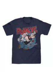 2024 New Popeye American Retro Casual Men's Digital Direct-Print Cotton Short-Sleeve T-Shirt