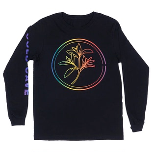 简约休闲男女长袖 噪音流行音乐美式 T恤秋 Cave冷洞歌手暗波 Cold