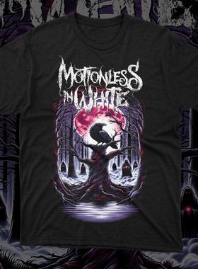 25年夏季Motionless In White白色静止黑金属乐队暗黑男士纯棉T恤