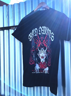 坏兆头bad omens乐队金属核摇滚美式复古休闲宽松直喷男女短袖T恤
