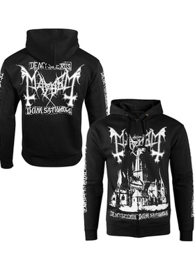 挪威乐队MAYHEM大混乱波兰异教黑金属乐队美式纯棉连帽拉链外套男