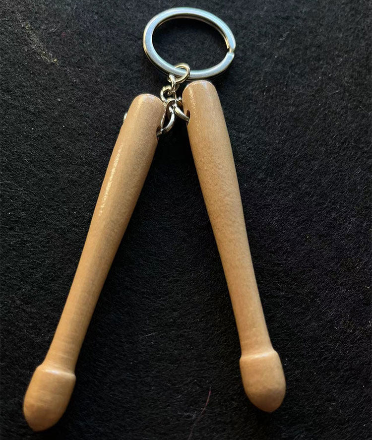 thumbnail for Mini Drum Stick Pendant Drum Kit Keychain Wooden Kids Drumstick Pair Maple Drum Stick 5A7A Solid Wood Drum Hammer