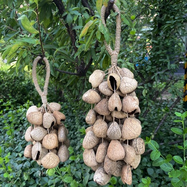 印尼panji黑果果壳夹竹桃手摇铃风铃天然果壳成品疗愈静心送礼