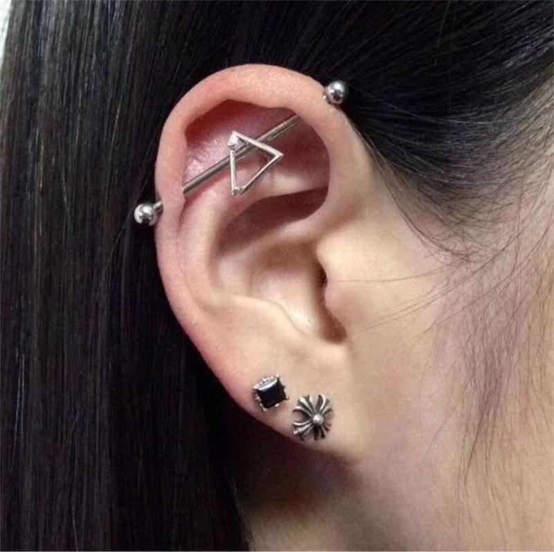 925纯银男女网红十字架耳钉潮流复古耳环耳饰耳坠