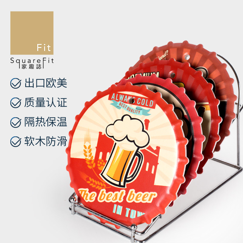 出口欧美软木餐垫隔热保温防滑啤酒杯垫家用餐桌垫