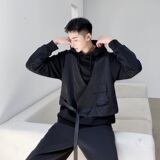 秋季新款连帽宽松卫衣马甲二件套长袖纯色上衣男潮A345-1817-P95，男装背心/马甲，电商A345