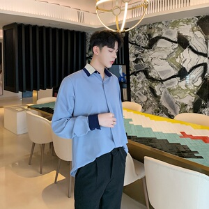 欧货兰衬衣秋季新款很仙的上衣时尚洋气衬衫男A345-109-P75图片