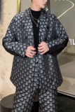 秋季新款男士休闲西服贝壳印花双排扣撞色外套潮A345-1152-P135，男装西服，电商A345