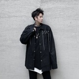 新款欧美春秋休闲外套潮流韩版网红抽绳配饰夹克男A345-1177-P110，男装夹克，电商A345