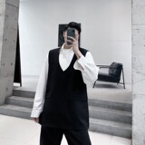新款男超短长袖黑西服马甲二件套A345-1218-P135，男装西服，电商A345