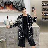 夏季防晒衫个性印花宽松潮流韩版风衣外套男女可穿A345-1102-P75，男装防晒衣，电商A345