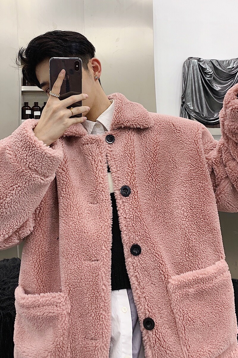冬季冰岛绒大衣加厚翻领男女毛毛外套上衣A345-1017-P140,女装短外套,电商A345
